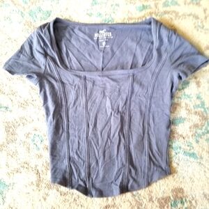 Grey Hollister baby tee crop top
